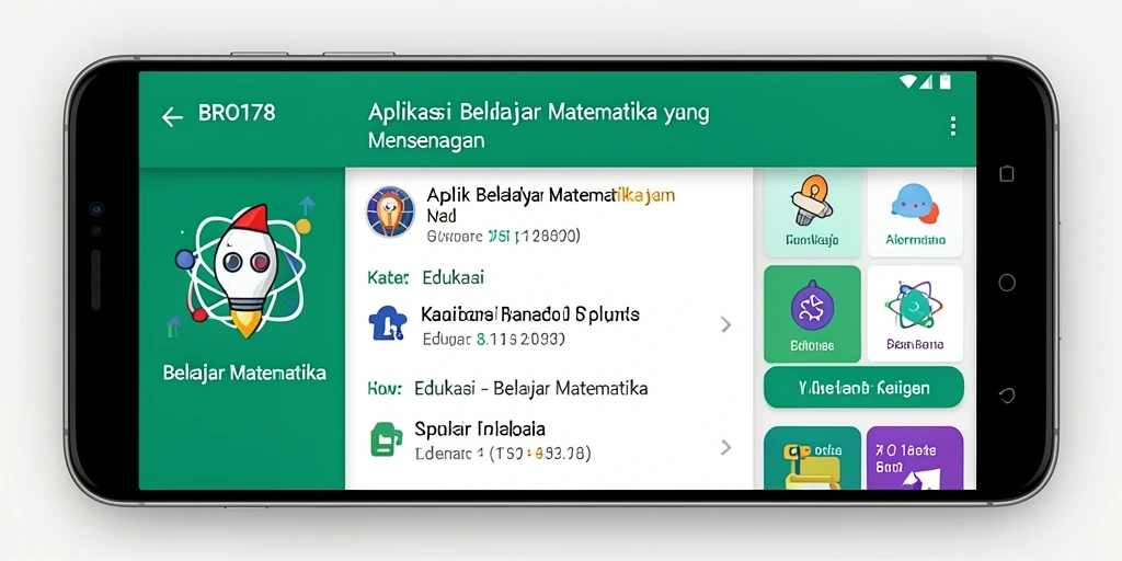 Tampilan antarmuka interaktif aplikasi BRO178 untuk Belajar Matematika.