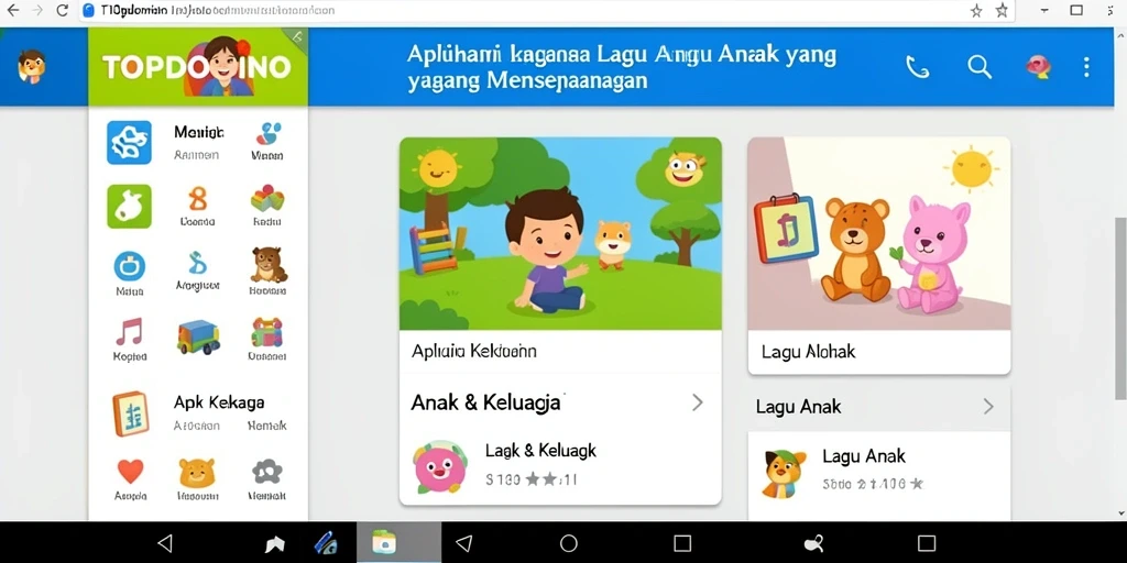 Antarmuka menarik dan interaktif dari TOPDOMINO untuk lagu anak.