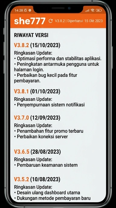 Riwayat Versi Aplikasi she777 untuk Pengguna Android